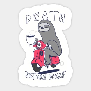 Coffee Scooter Sloth Sticker